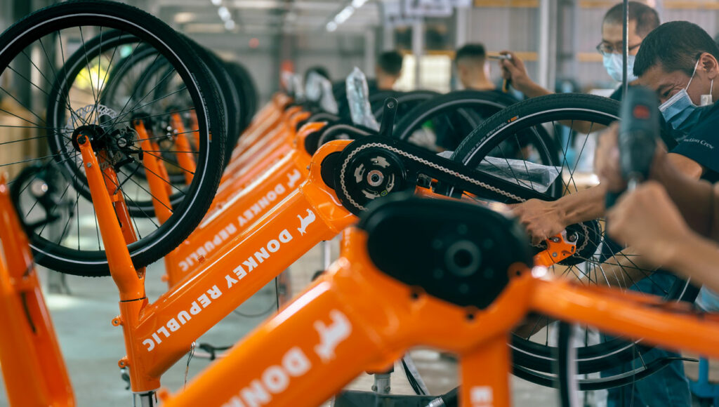 Bike Assemble in the Assembly factory of LEKUMA Technology Inc.